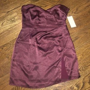 Maroon Strapless Dress